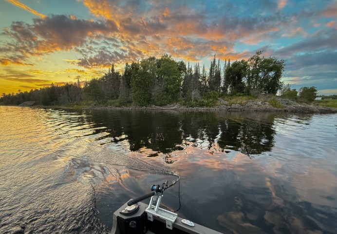 Fishing boat on calm Georgian Bay waters